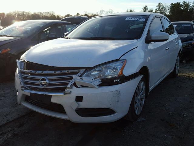 3N1AB7AP3EY313840 - 2014 NISSAN SENTRA S WHITE photo 2