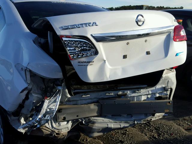 3N1AB7AP3EY313840 - 2014 NISSAN SENTRA S WHITE photo 9