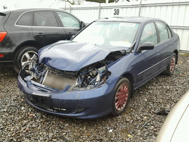 1HGES16514L010700 - 2004 HONDA CIVIC LX BLUE photo 2