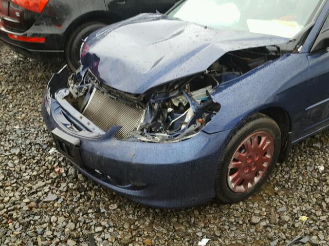 1HGES16514L010700 - 2004 HONDA CIVIC LX BLUE photo 9