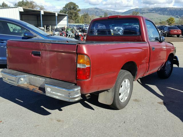 4TANL42N2TZ214464 - 1996 TOYOTA TACOMA RED photo 4