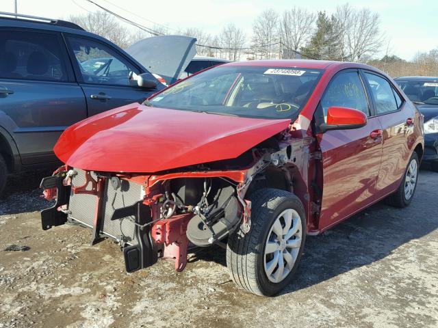 2T1BURHE9FC359279 - 2015 TOYOTA COROLLA L RED photo 2