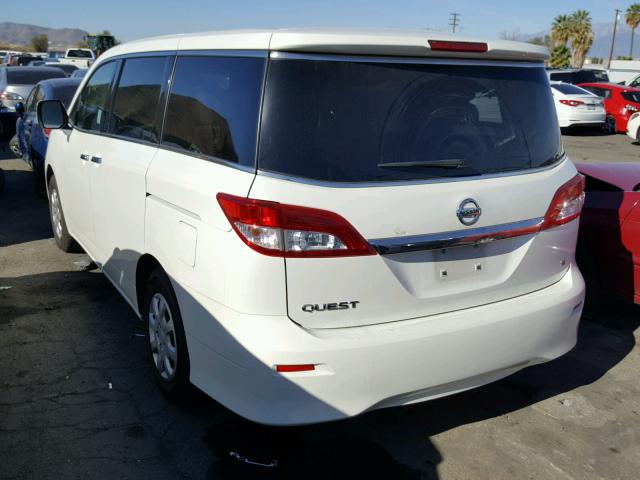 JN8AE2KP8C9032159 - 2012 NISSAN QUEST S WHITE photo 3