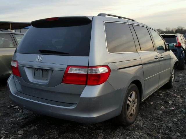 5FNRL386X7B071128 - 2007 HONDA ODYSSEY EX BLUE photo 4