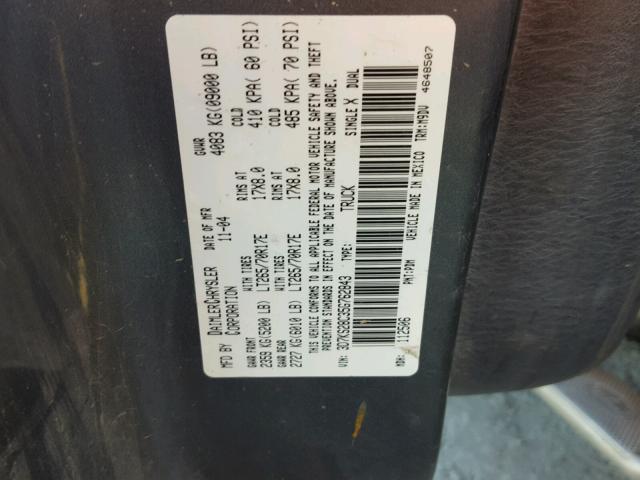 3D7KS28C35G762843 - 2005 DODGE RAM 2500 S GRAY photo 10