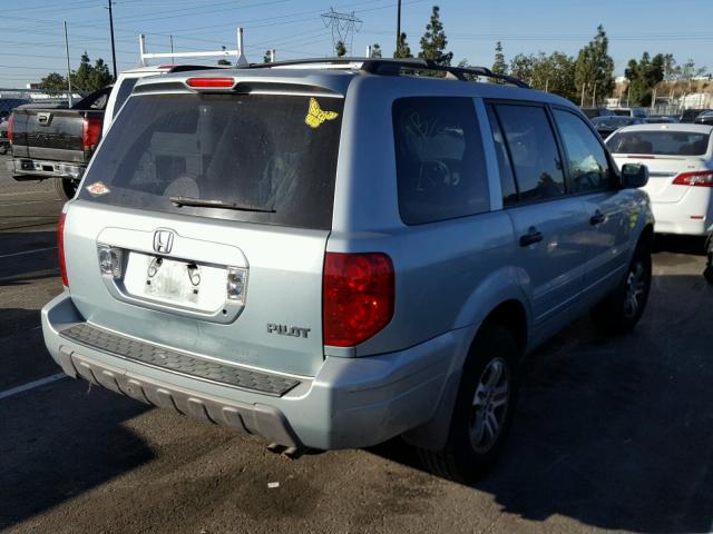 2HKYF18473H533694 - 2003 HONDA PILOT EX BLUE photo 4