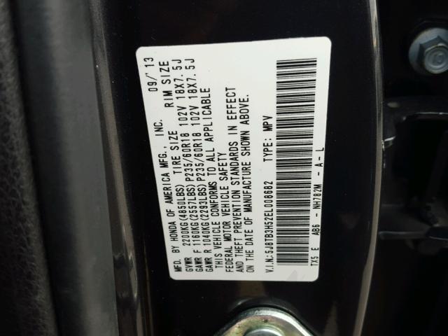 5J8TB3H52EL008682 - 2014 ACURA RDX TECHNO GRAY photo 10