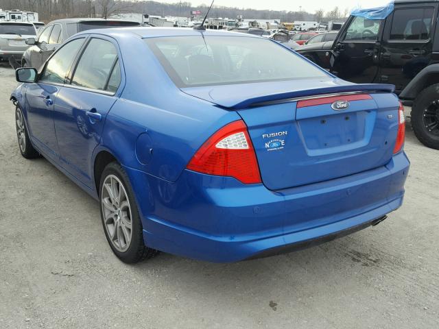 3FAHP0HAXCR435095 - 2012 FORD FUSION SE BLUE photo 3