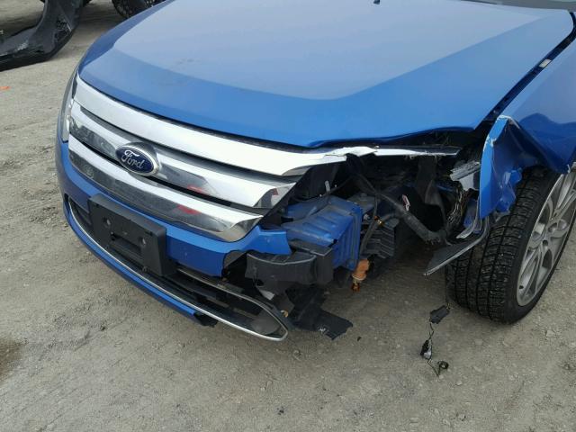 3FAHP0HAXCR435095 - 2012 FORD FUSION SE BLUE photo 9