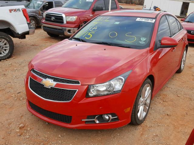 1G1PH5SC1C7230324 - 2012 CHEVROLET CRUZE LTZ RED photo 2