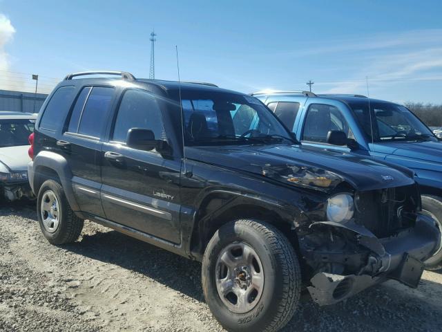 1J4GL48K54W107836 - 2004 JEEP LIBERTY SP BLACK photo 1