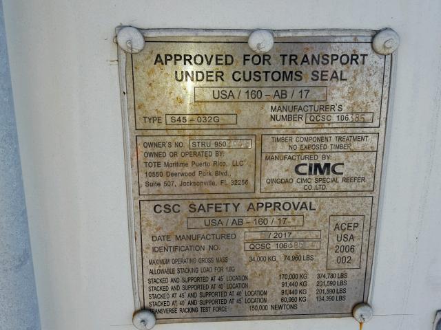 STRU9502948 - 2001 CIMC CONTAINER WHITE photo 10