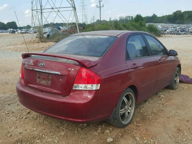 KNAFE121285547614 - 2008 KIA SPECTRA EX RED photo 4