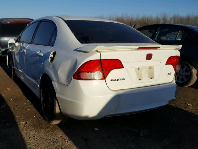 2HGFA55577H713347 - 2007 HONDA CIVIC SI WHITE photo 3