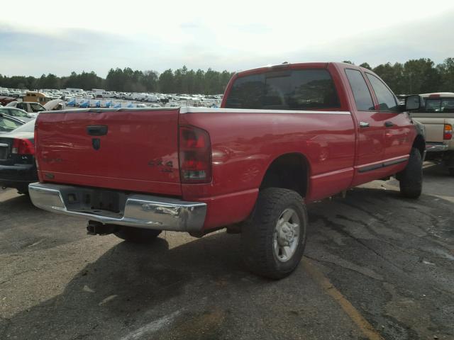 3D7KS28C15G849110 - 2005 DODGE RAM 2500 S RED photo 4