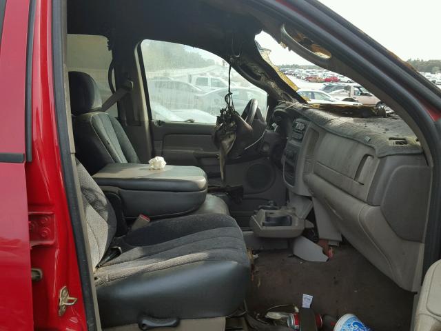 3D7KS28C15G849110 - 2005 DODGE RAM 2500 S RED photo 5