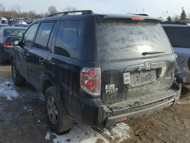 2HKYF18446H546388 - 2006 HONDA PILOT EX BLACK photo 3