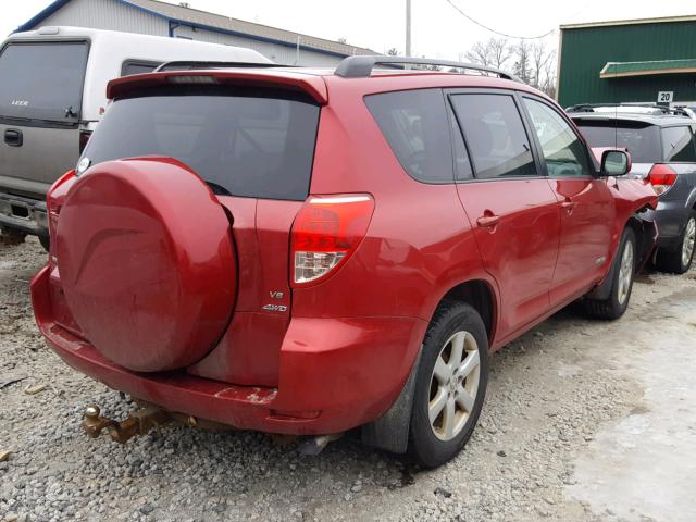 JTMBK31V376013749 - 2007 TOYOTA RAV4 LIMIT RED photo 4