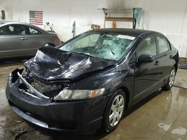 19XFA16599E039352 - 2009 HONDA CIVIC LX BLACK photo 2