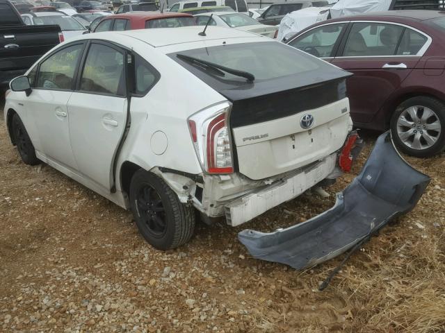 JTDKN3DU5C1553380 - 2012 TOYOTA PRIUS WHITE photo 3