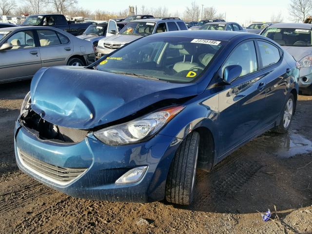 KMHDH4AE9DU989082 - 2013 HYUNDAI ELANTRA GL BLUE photo 2