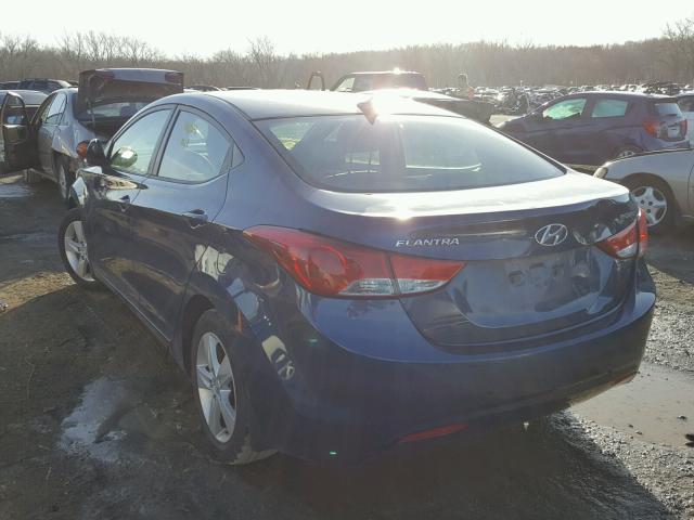 KMHDH4AE9DU989082 - 2013 HYUNDAI ELANTRA GL BLUE photo 3