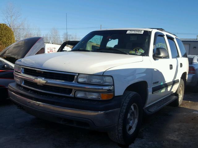 1GNEK13T71J279168 - 2001 CHEVROLET TAHOE K150 WHITE photo 2