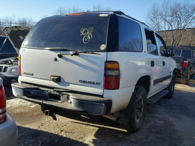 1GNEK13T71J279168 - 2001 CHEVROLET TAHOE K150 WHITE photo 4