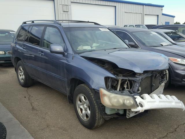 JTEGD21A230054549 - 2003 TOYOTA HIGHLANDER BLUE photo 1