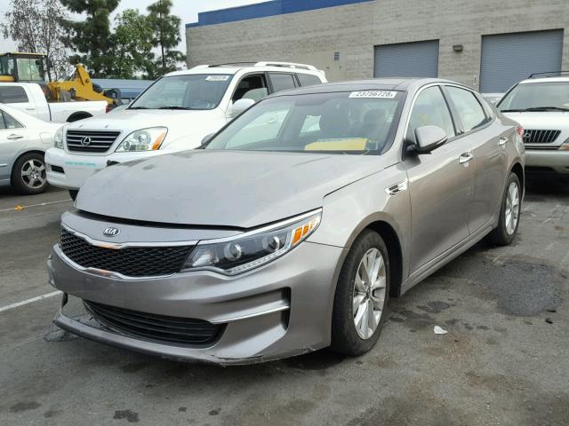 5XXGU4L35GG073180 - 2016 KIA OPTIMA EX GRAY photo 2