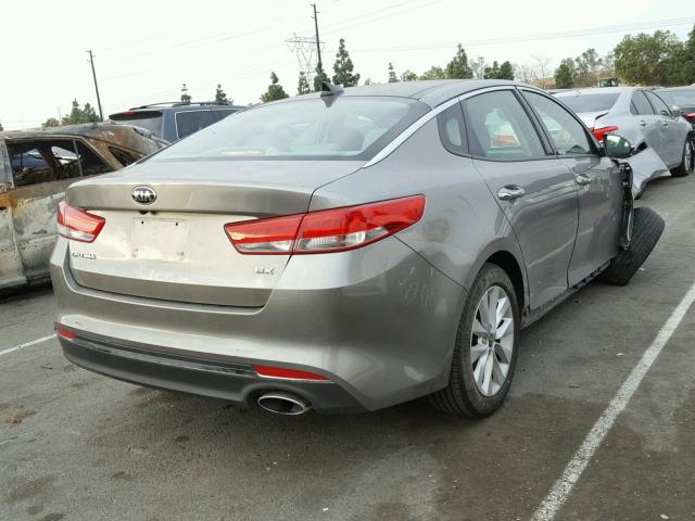 5XXGU4L35GG073180 - 2016 KIA OPTIMA EX GRAY photo 4