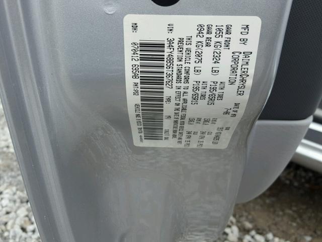 3A4FY48B56T367627 - 2006 CHRYSLER PT CRUISER SILVER photo 10