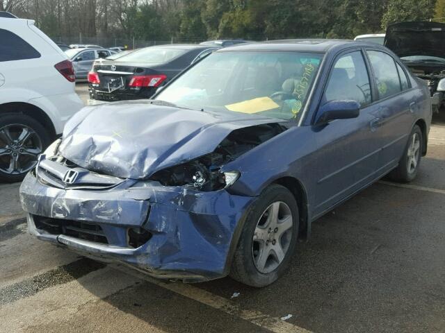 2HGES26764H509321 - 2004 HONDA CIVIC EX ლურჯი ფოტო 2