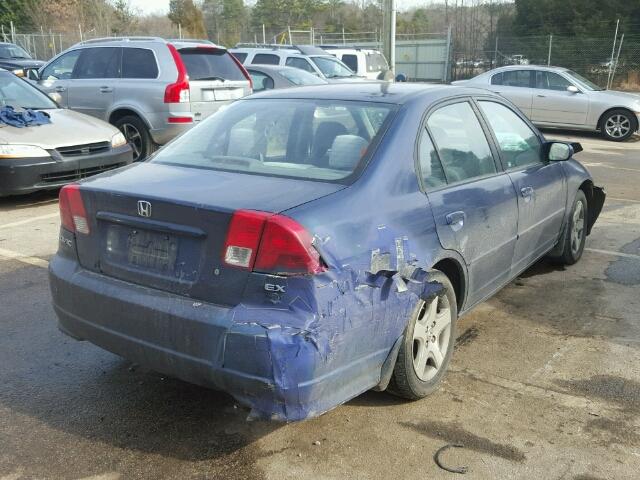 2HGES26764H509321 - 2004 HONDA CIVIC EX BLUE photo 4