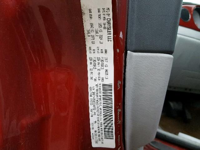 3A8FY48909T540759 - 2009 CHRYSLER PT CRUISER RED photo 10