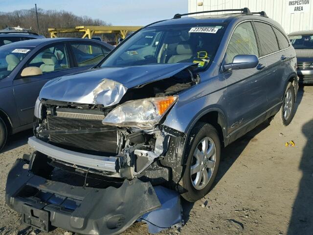 JHLRE48709C007563 - 2009 HONDA CR-V EXL BLUE photo 2