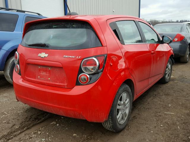 1G1JC6SH1F4102922 - 2015 CHEVROLET SONIC LT RED photo 4