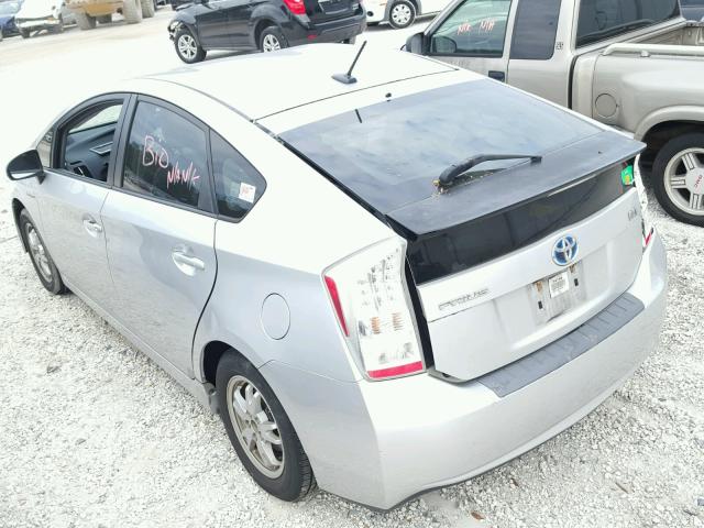 JTDKN3DU3B1364984 - 2011 TOYOTA PRIUS SILVER photo 3