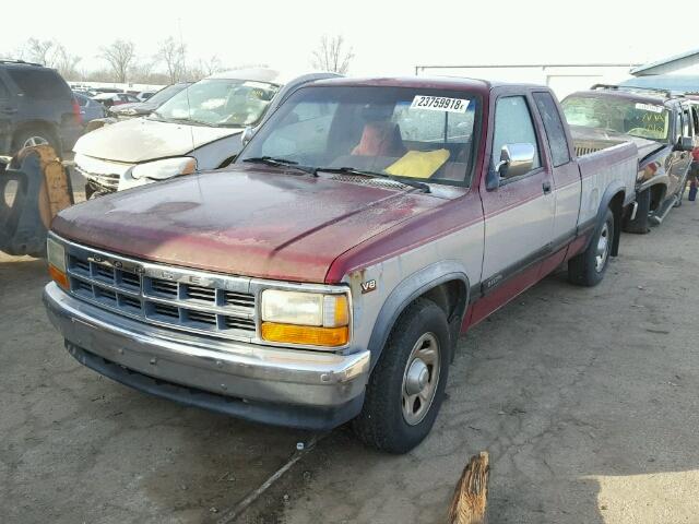 1B7GL23Y5SS174995 - 1995 DODGE DAKOTA RED photo 2