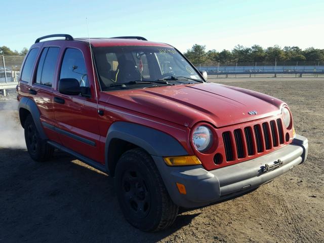 1J4GK48K35W515109 - 2005 JEEP LIBERTY SP RED photo 1