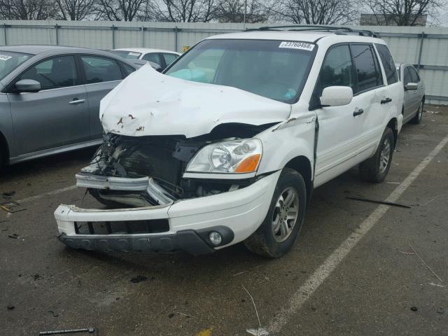 2HKYF18753H569166 - 2003 HONDA PILOT EXL WHITE photo 2