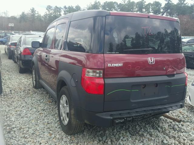 5J6YH27308L001192 - 2008 HONDA ELEMENT LX MAROON photo 3