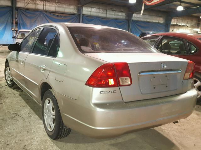 2HGES16532H539317 - 2002 HONDA CIVIC LX BEIGE photo 3