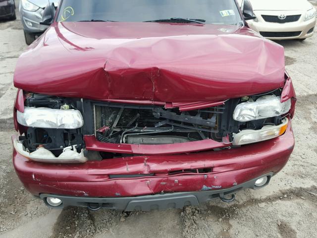 1GNEK13T05R274255 - 2005 CHEVROLET TAHOE K150 MAROON photo 7