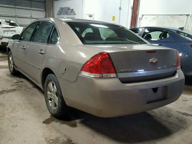 2G1WT58K779204596 - 2007 CHEVROLET IMPALA LT BROWN photo 3