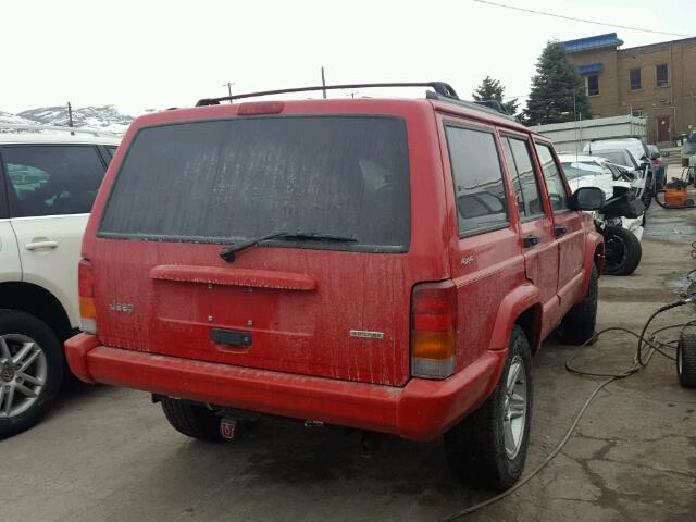 1J4FF58S61L577699 - 2001 JEEP CHEROKEE C RED photo 4