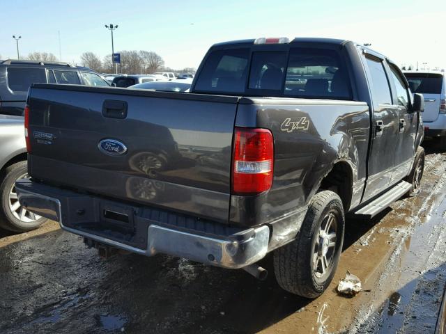 1FTPW14555FA85494 - 2005 FORD F150 SUPER GRAY photo 4