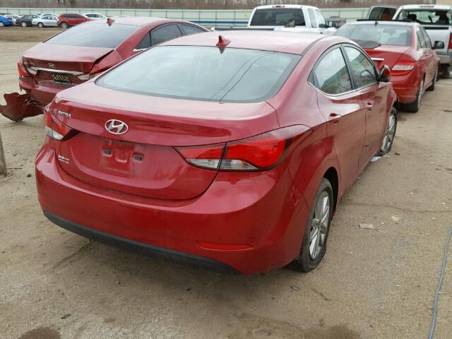 KMHDH4AE5FU268406 - 2015 HYUNDAI ELANTRA SE RED photo 4