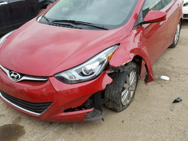 KMHDH4AE5FU268406 - 2015 HYUNDAI ELANTRA SE RED photo 9