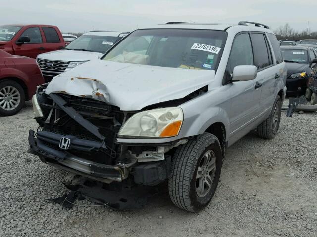 5FNYF18585B010341 - 2005 HONDA PILOT EXL SILVER photo 2